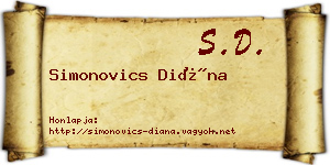 Simonovics Diána névjegykártya